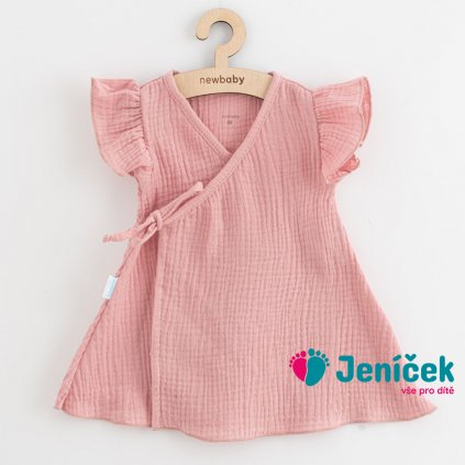 Letní kojenecké mušelínové šaty New Baby Soft dress růžová vel.56