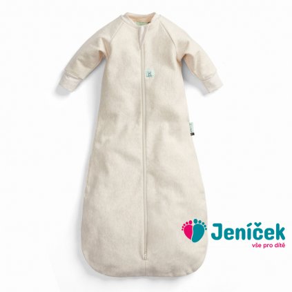 ERGOPOUCH Pytel na spaní s rukávy organická bavlna Jersey Oatmeal Marle 3-12 m, 6-10 kg, 1 tog