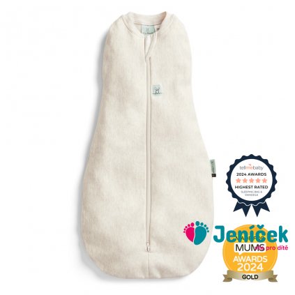 ERGOPOUCH Zavinovačka a pytel na spaní 2v1 Cocoon Oatmeal Marle 0-3 m, 3-6 kg, 0,2 tog