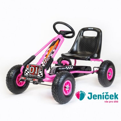 Dětská šlapací motokára Go-kart Baby Mix Razor růžová