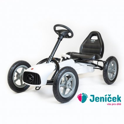 Dětská šlapací motokára Go-kart Baby Mix Buggy bílá