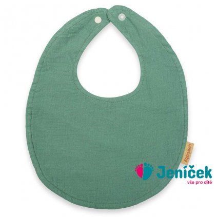 Mušelínový dětský bryndák New Baby green