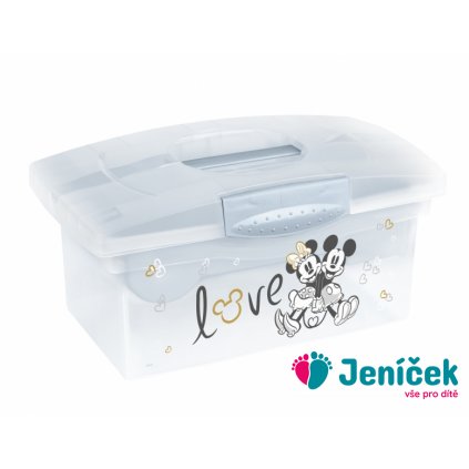 Přenosný box s organizérem Mickey Mouse Keeeper, transparentní/modrá