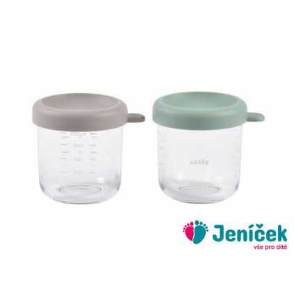 Kelímky na jídlo skleněné 2x 250 ml Green Grey
