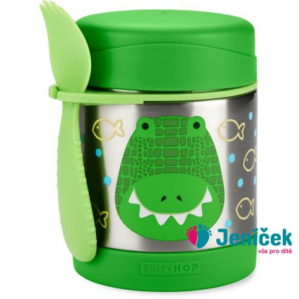 SKIP HOP Zoo Termoska na jídlo se lžičkou/vidličkou Krokodýl 325 ml, 3r+