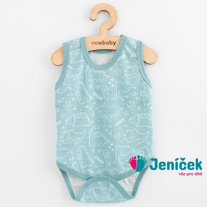 Kojenecké body bez rukávů New Baby Classic II dino mátové kluk