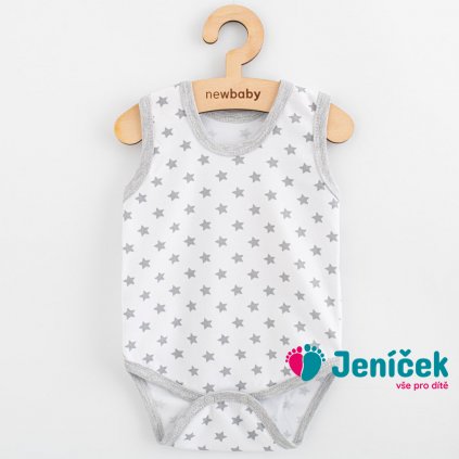 Kojenecké body bez rukávů New Baby Classic II hvězdičky šedé kluk