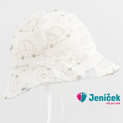 Kojenecký mušelínový klobouček New Baby My Cars vel.92