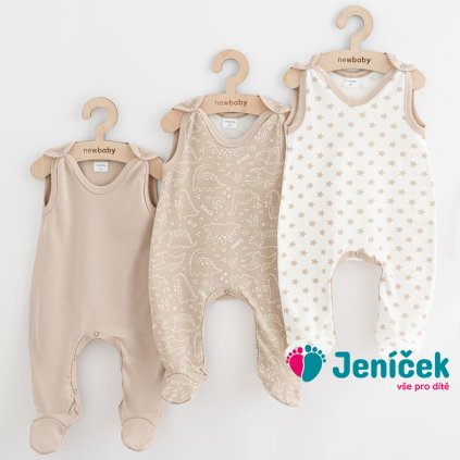 Kojenecké dupačky New Baby Classic II Uni 3ks béžové vel.62