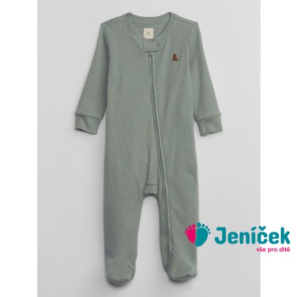 Baby overal na zip Zelená