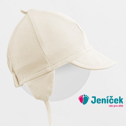 Dětská bavlněná čepička s kšiltem New Baby Casually dressed beige