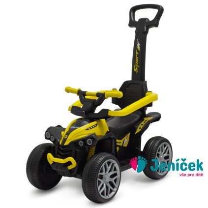 Dětské odrážedlo Baby Mix Mega Prime EVA s vodící tyčí žluté