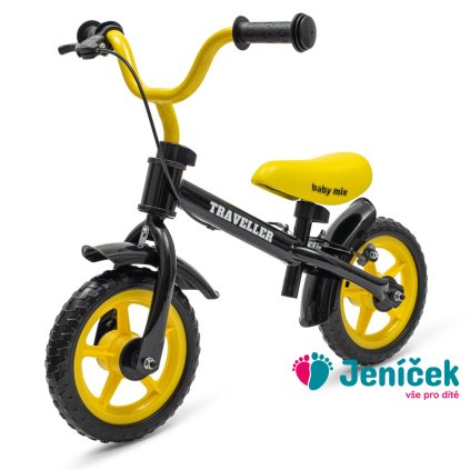 Dětské balanční kolo s brzdou Baby Mix Traveller černé