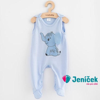 Kojenecké bavlněné dupačky New Baby Happy Elephant blue
