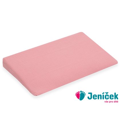 Mušelínový potah na kojenecký polštář-klín New Baby STANDARD 59x37cm pink