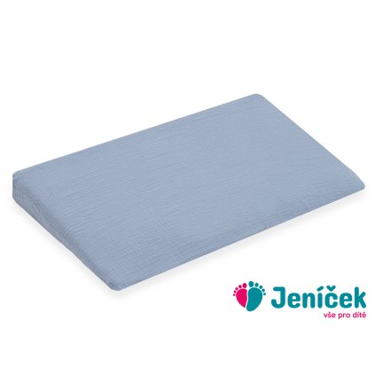 Mušelínový potah na kojenecký polštář-klín New Baby STANDARD 59x37cm blue