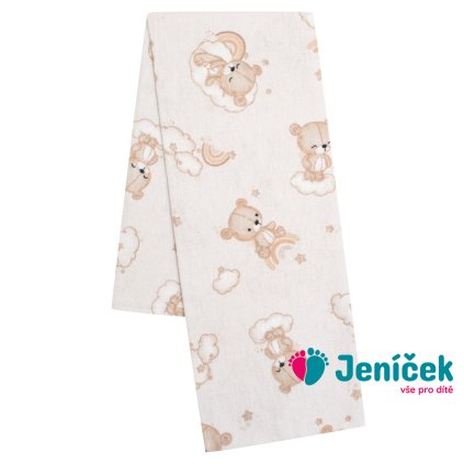 Flanelová plena s potiskem New Baby medvídek béžová