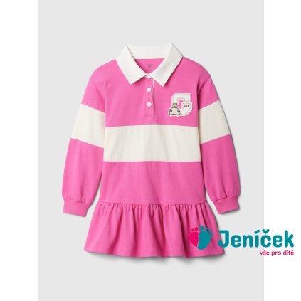 Baby polo šaty s logem Růžová