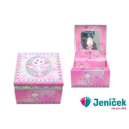 Hrací skříňka šperkovnice kočka