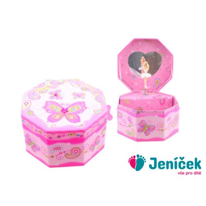 Hrací skříňka šperkovnice motýl