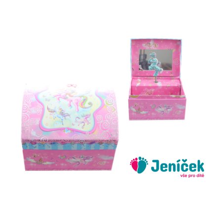 Hrací skříňka šperkovnice jednorožci