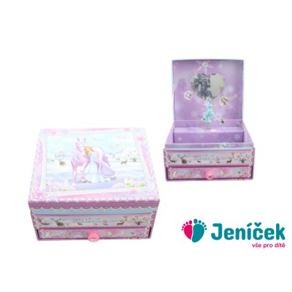 Hrací skříňa šperkovnice jednorožec