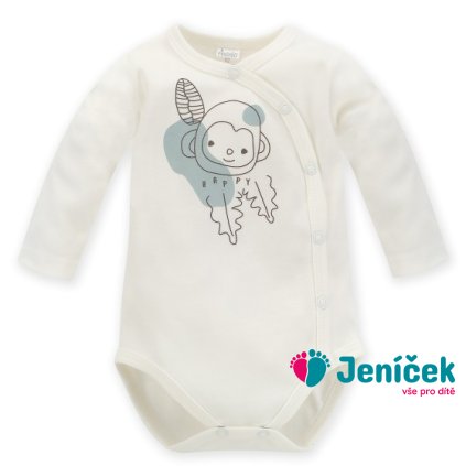 Pinokio Slow Life body dlouhý rukáv celorozepínací - ecru vel.56