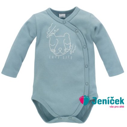 Pinokio Slow Life body dlouhý rukáv celorozepínací - nebeský vel.50