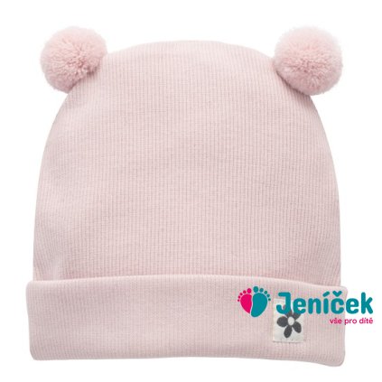 PINOKIO Čepice s bambulkami růžová vel.68
