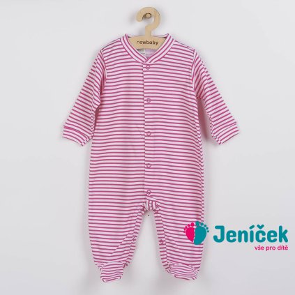 Kojenecký overal New Baby Classic II s růžovými pruhy