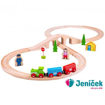 Bigjigs Rail Dřevěná vláčkodráha osmička