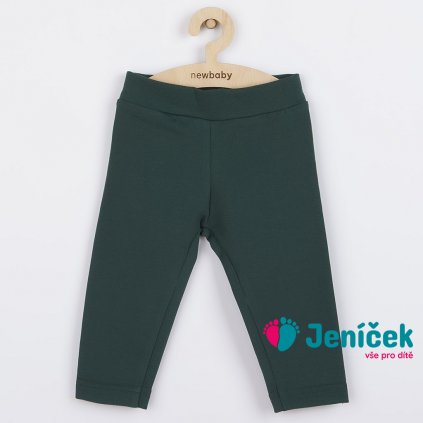 Kojenecké bavlněné legíny New Baby Leggings tmavě zelené