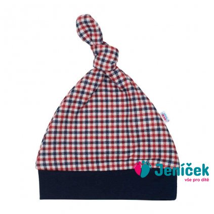 Kojenecká bavlněná čepička New Baby Checkered