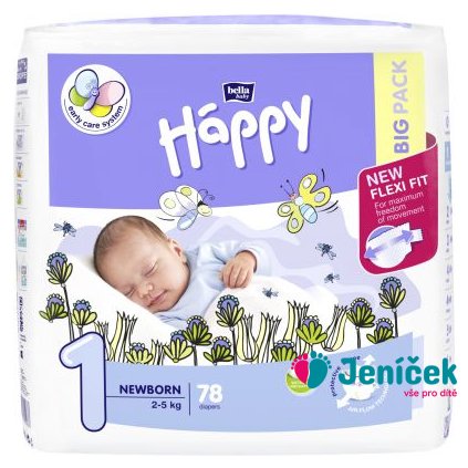 BELLA HAPPY Newborn 1 (2-5 kg) Big Pack 78 ks - jednorázové pleny