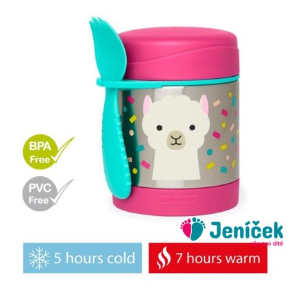 SKIP HOP Zoo Termoska na jídlo se lžičkou/vidličkou Lama 325 ml, 3r+