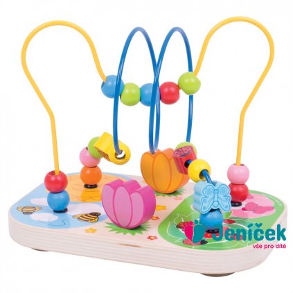 Bigjigs Baby Dřevěný motorický labyrint louka