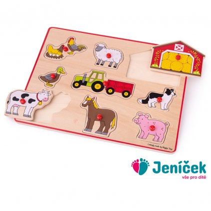 Bigjigs Toys Vkládací puzzle Farmářský statek