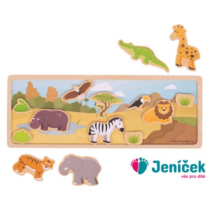 Bigjigs Toys Magnetické puzzle safari