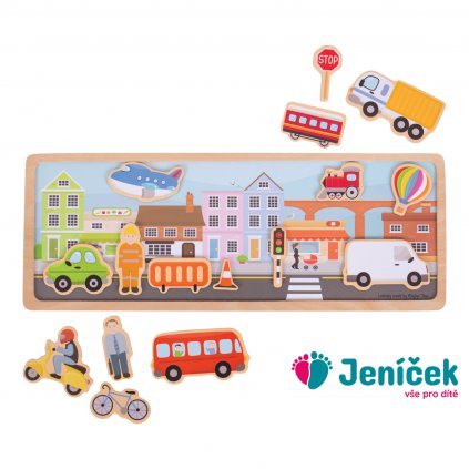 Bigjigs Toys Magnetické puzzle město