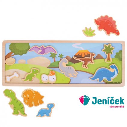 Bigjigs Toys magnetické puzzle dinosauři