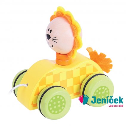 Bigjigs Toys Tahací hračka na provázku lvíček