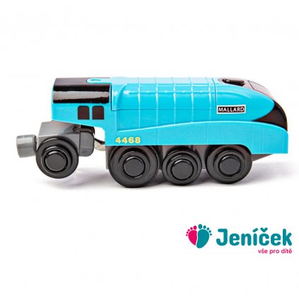 Bigjigs Rail Elektrická lokomotiva Mallard modrá