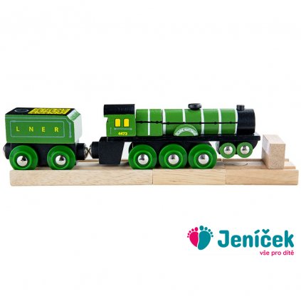 Bigjigs Rail Dřevěná replika lokomotiva Flying Scotsman