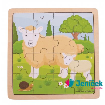 Bigjigs Toys puzzle - Ovečka s jehňátkem