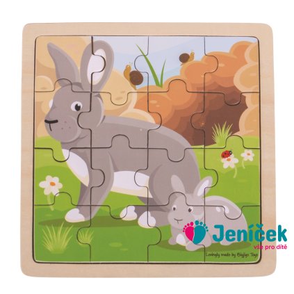 Bigjigs Toys Puzzle králík s králíčkem