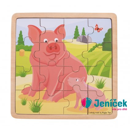 Bigjigs Toys puzzle - Prasátko se selátkem