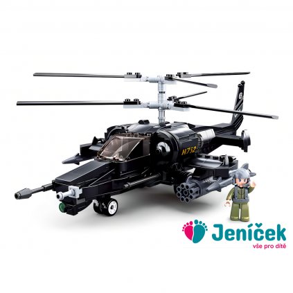 Sluban Model Bricks M38-B0752 Bojový vrtulník Ka-50 Black Shark