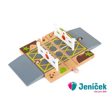 Bigjigs Rail Dřevěné autodráhy železniční přejezd s brankami