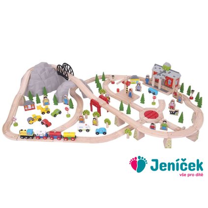 Bigjigs Rail Dřevěná vláčkodráha horská cesta 112 dílů