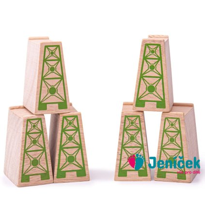 Bigjigs Rail Mostní pilíře 6 ks